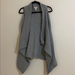 Loft Grey Sleeveless Cardigan